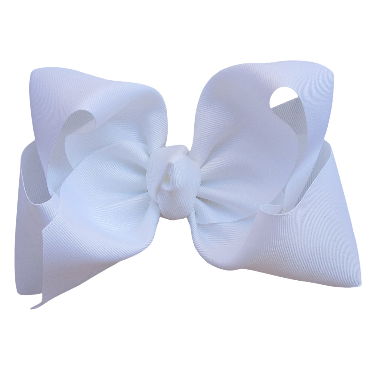7.5 IN White Mega Bow Single Layer