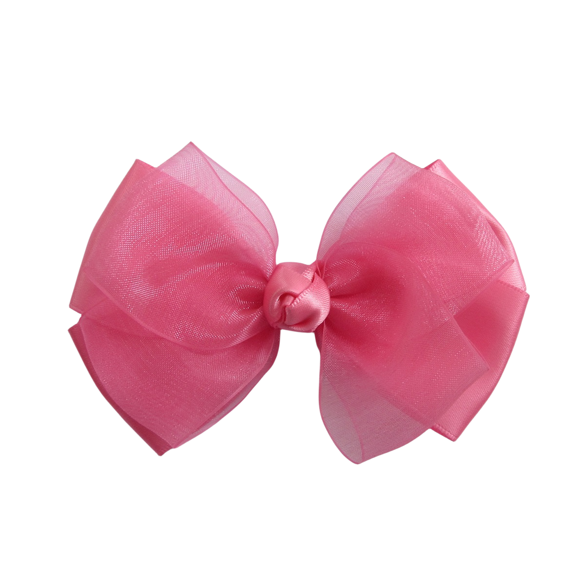 4.5 IN Hot Pink Organza Hair Bows Alligator Clip