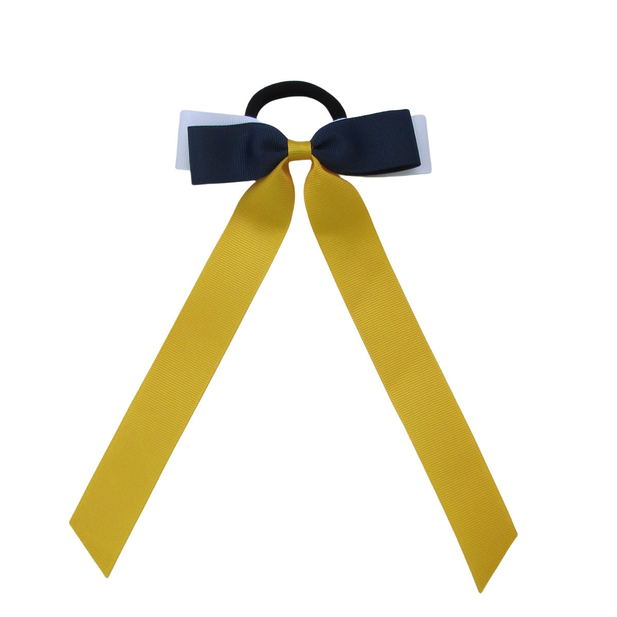 Navy,Silver and Maize Streamer Bows