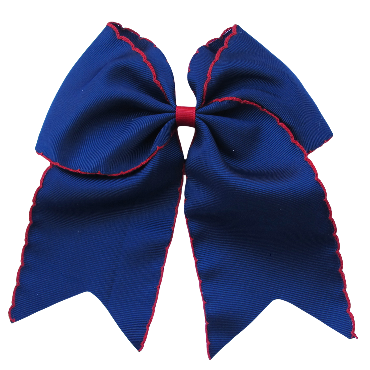 Navy and Red Moonstitch Cheer Hair Bows