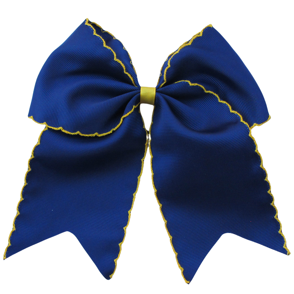 Navy and Maize Moonstitch Cheer Hair Bows