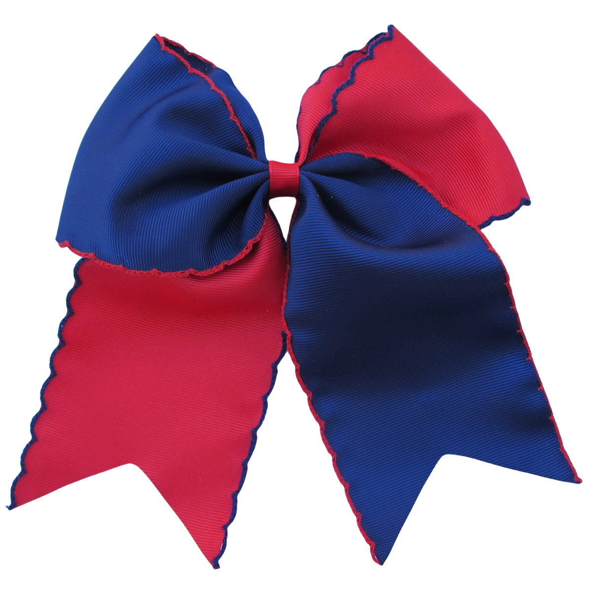 Navy and red Moonstitch Cheer Hair Bows