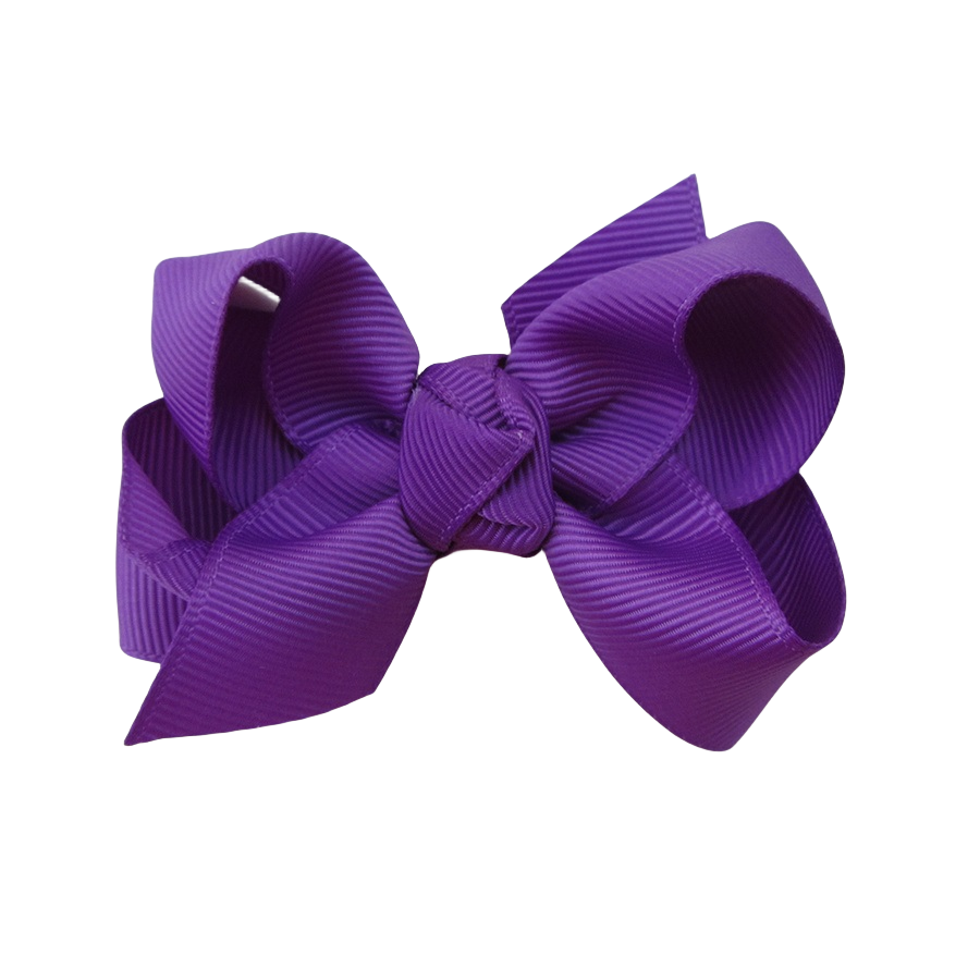 3 IN Purple Solid Hair Bows