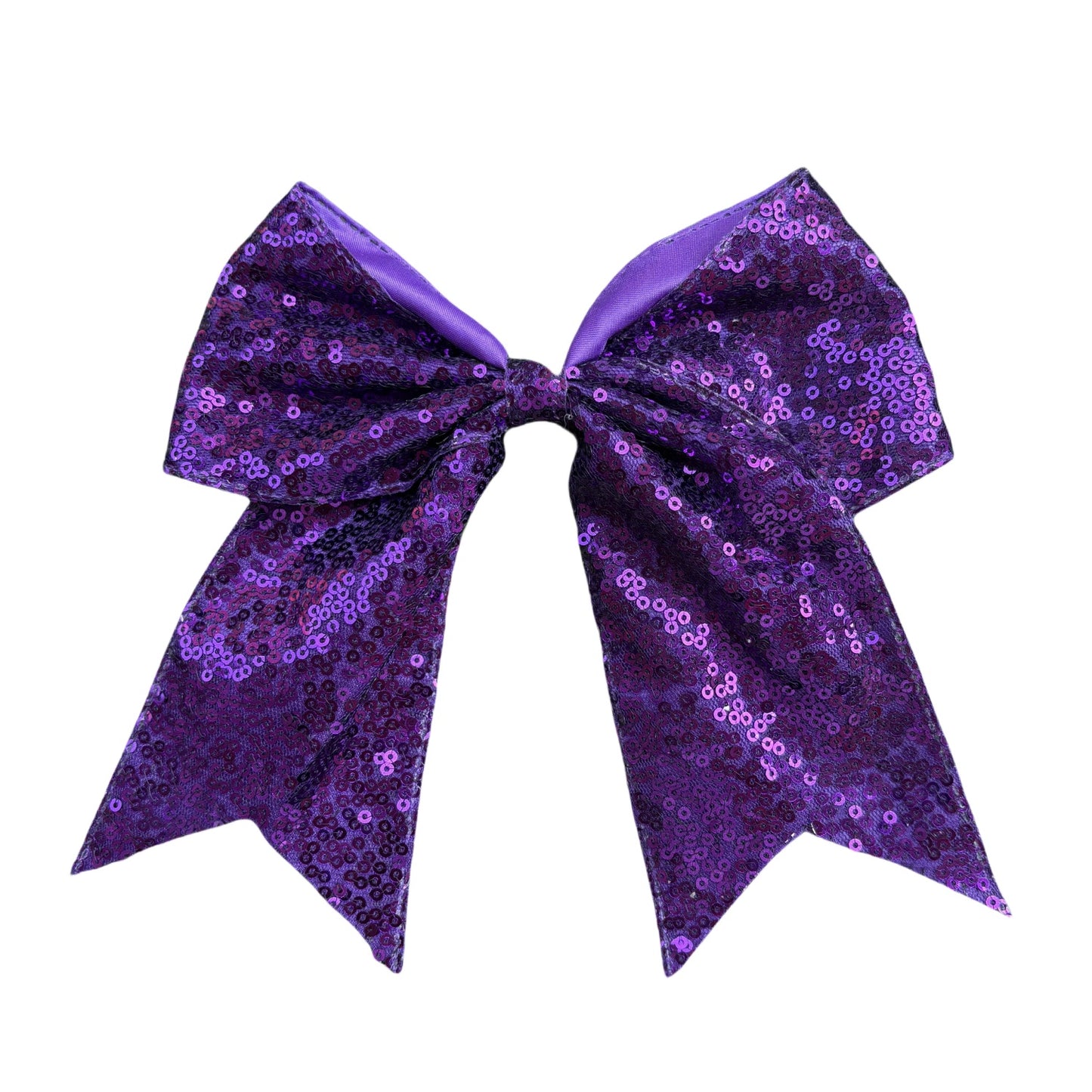 7 IN Dark Purple Sequin Cheer Hair Bows Large Alligator Clip