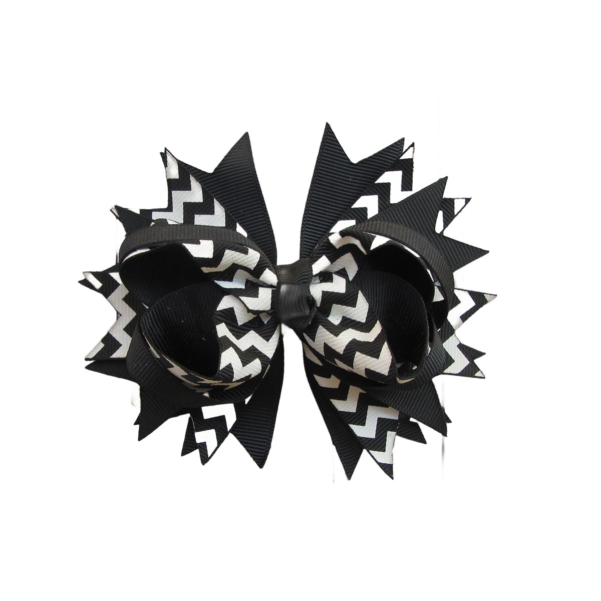 4.5 IN Black Chevron Hair Bows