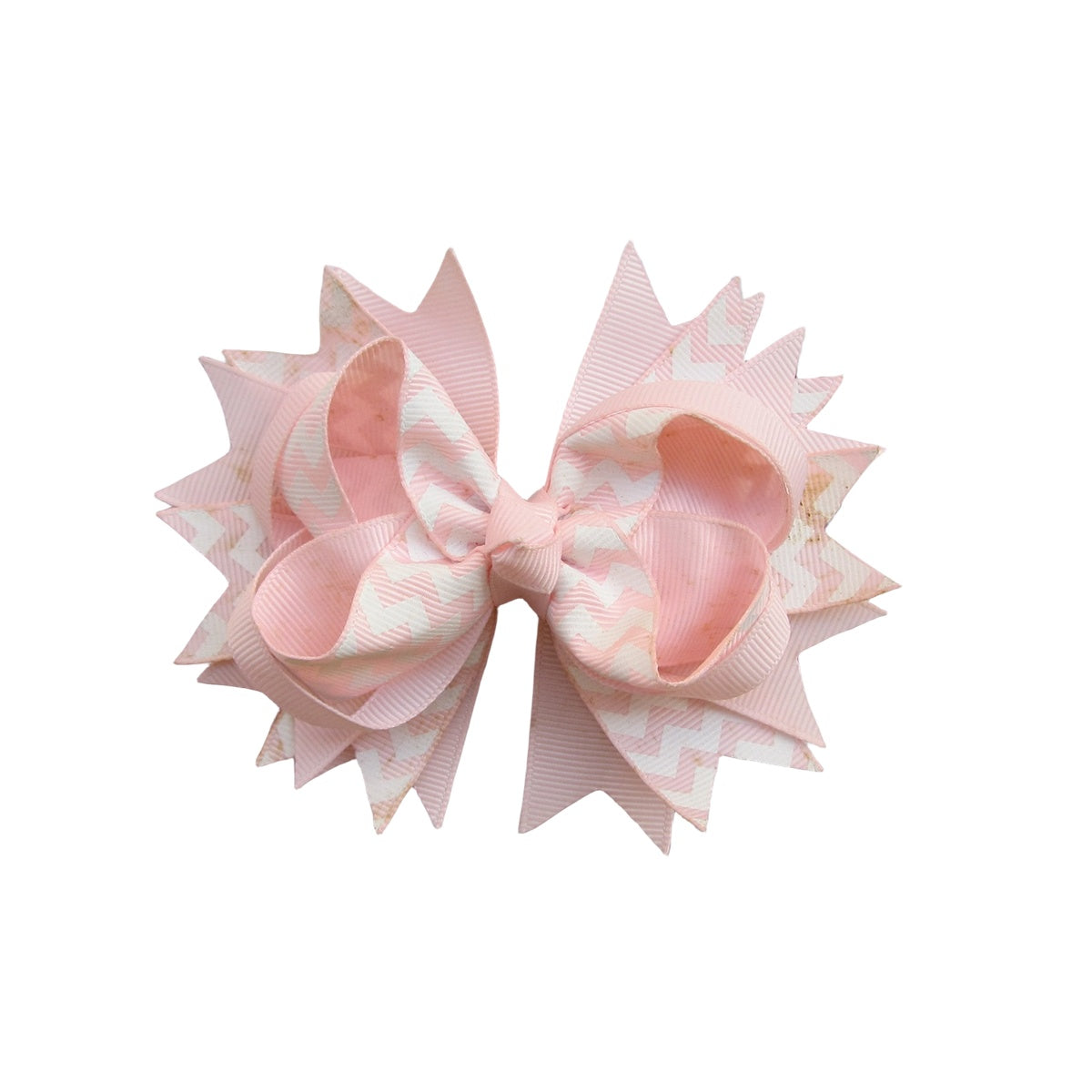 4.5 IN Lt.Pink Chevron Hair Bows
