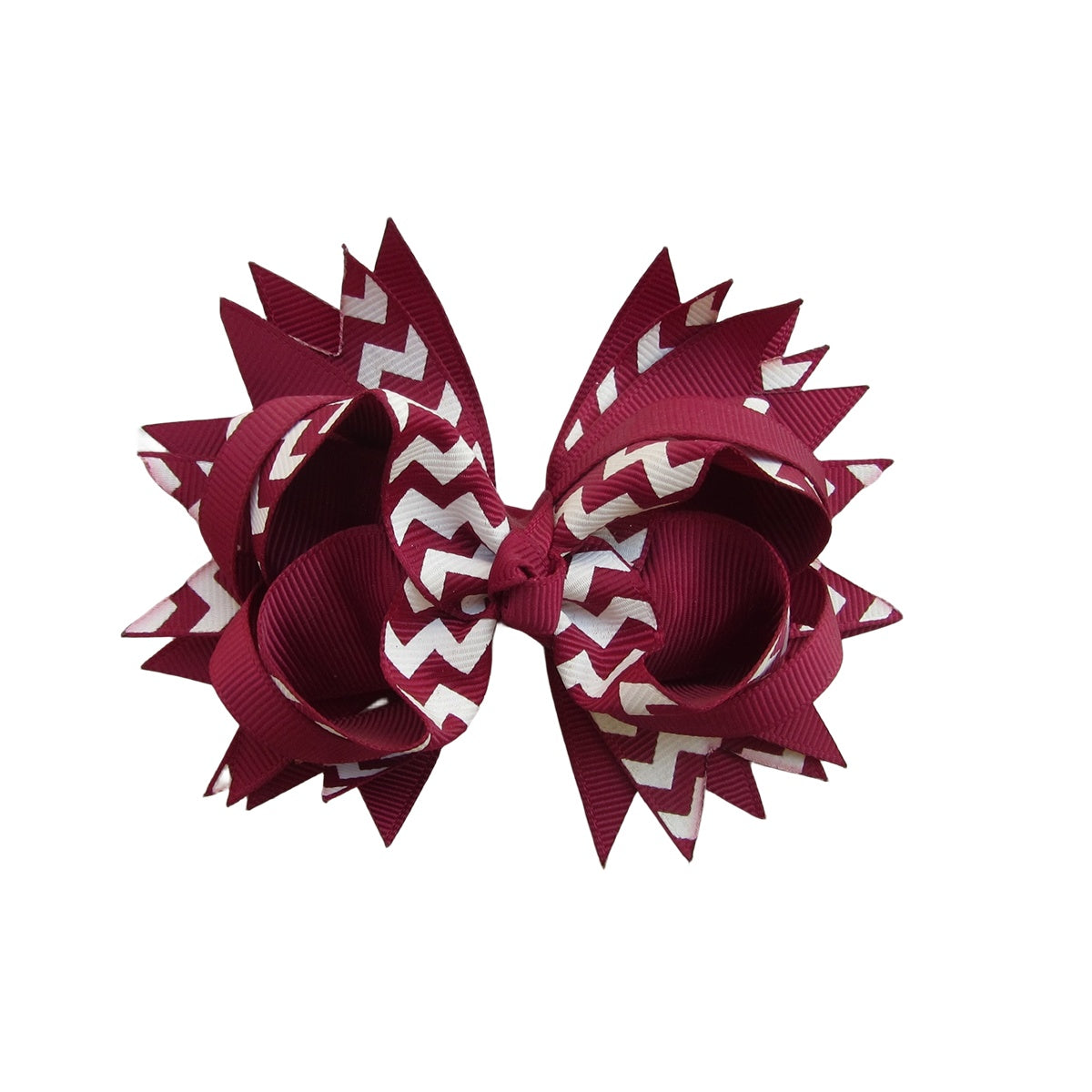 4.5 IN Wine Chevron Hair Bows
