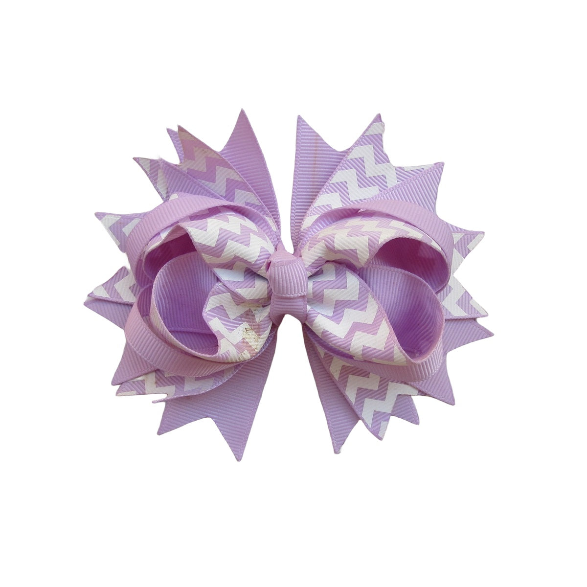 4.5 IN Lt.Orchid Chevron Hair Bows