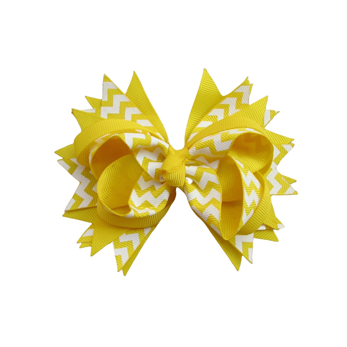 4.5 IN Yellow Chevron Hair Bows