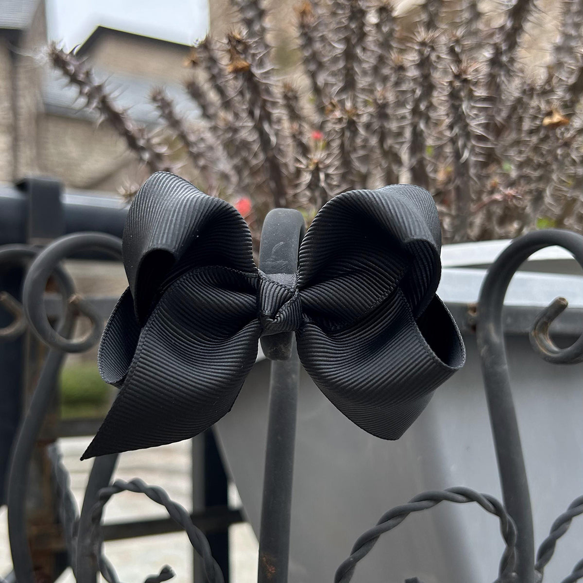 3 inch black hair bow