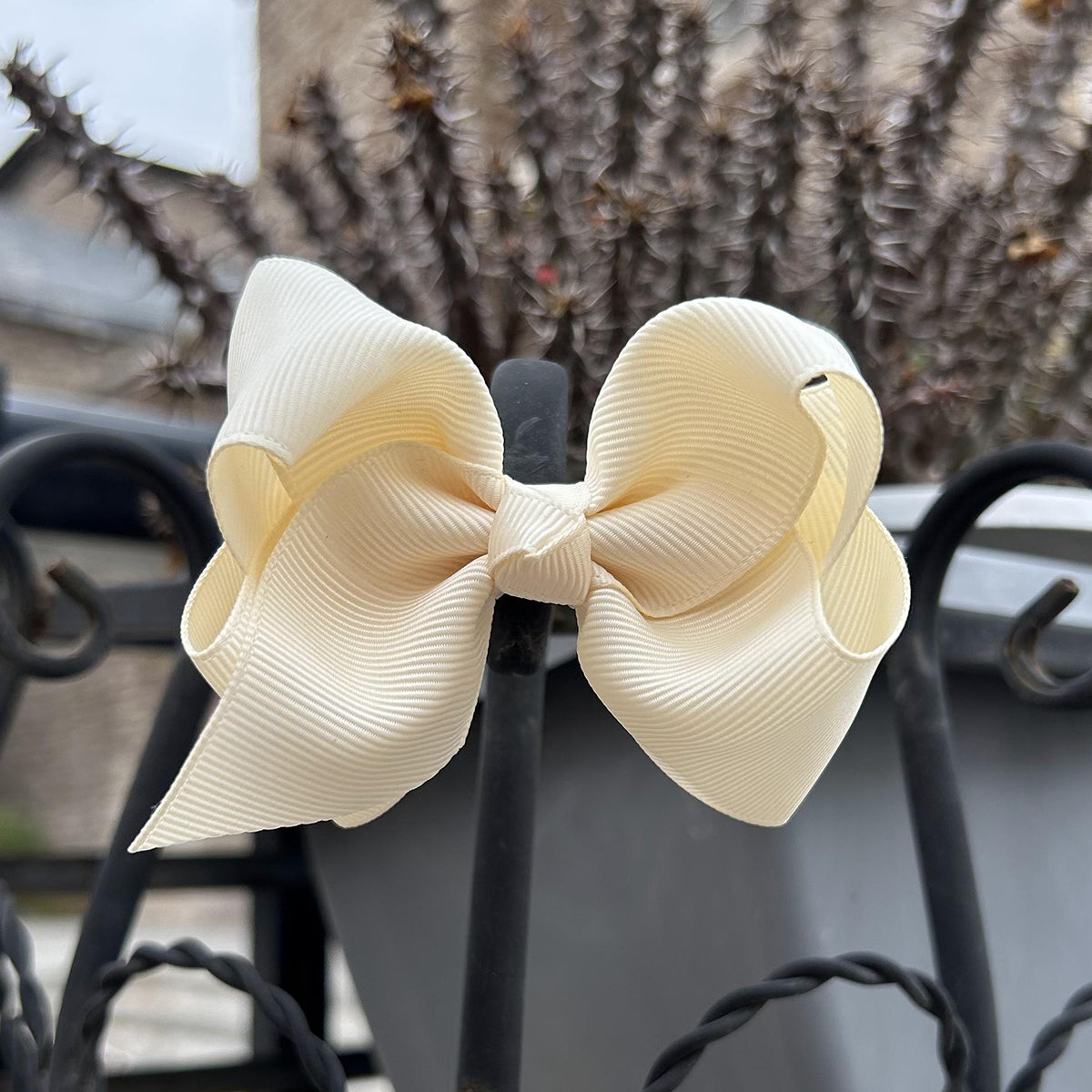 3 inch Ivory hair bow