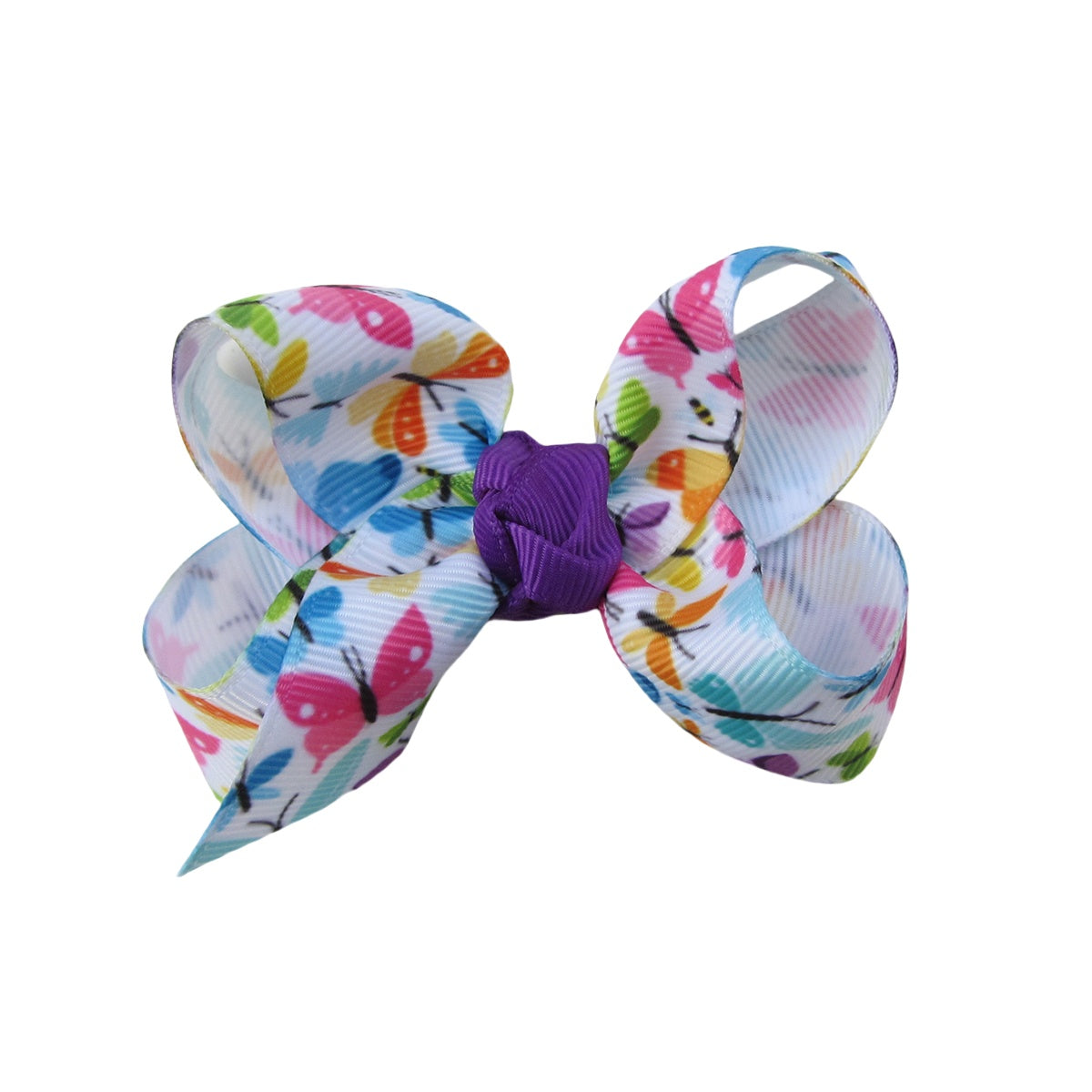 3 IN Purple Butterfly Printing Hair Bows