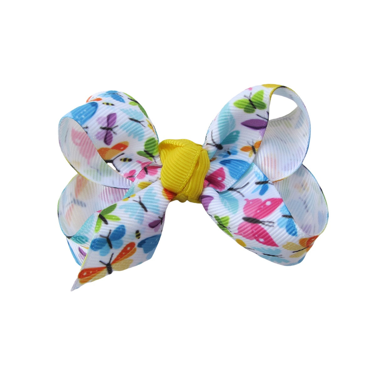3 IN Yellow Butterfly Printing Hair Bows