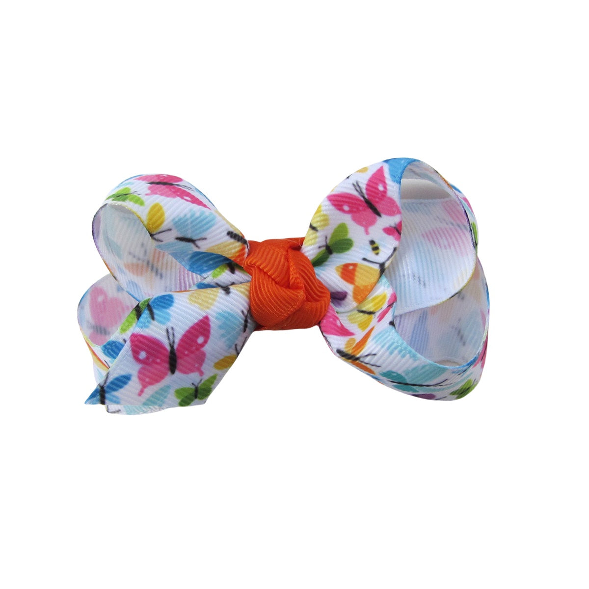 3 IN Orange Butterfly Printing Hair Bows