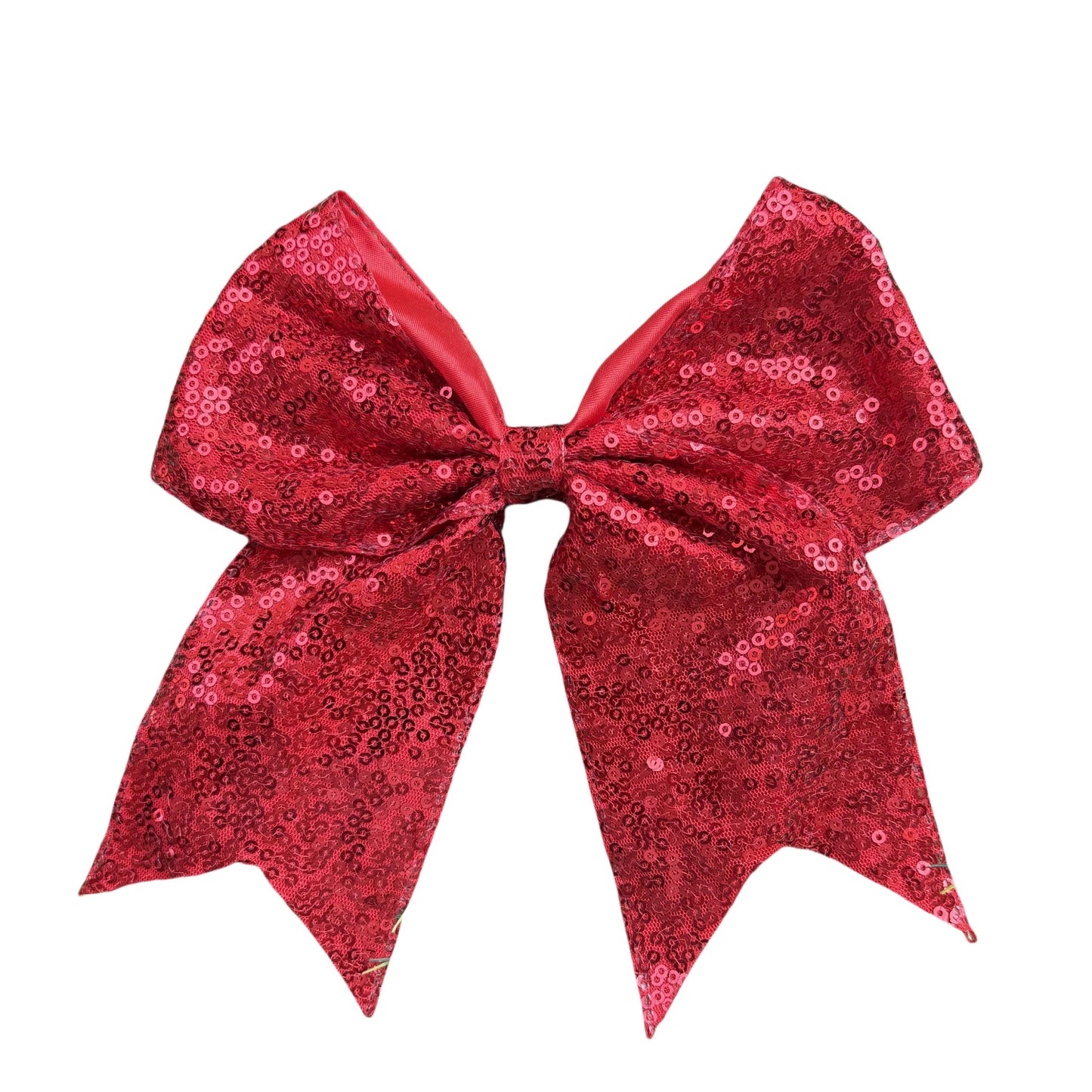 7 IN Red Sequin Cheer Hair Bows Large Alligator Clip
