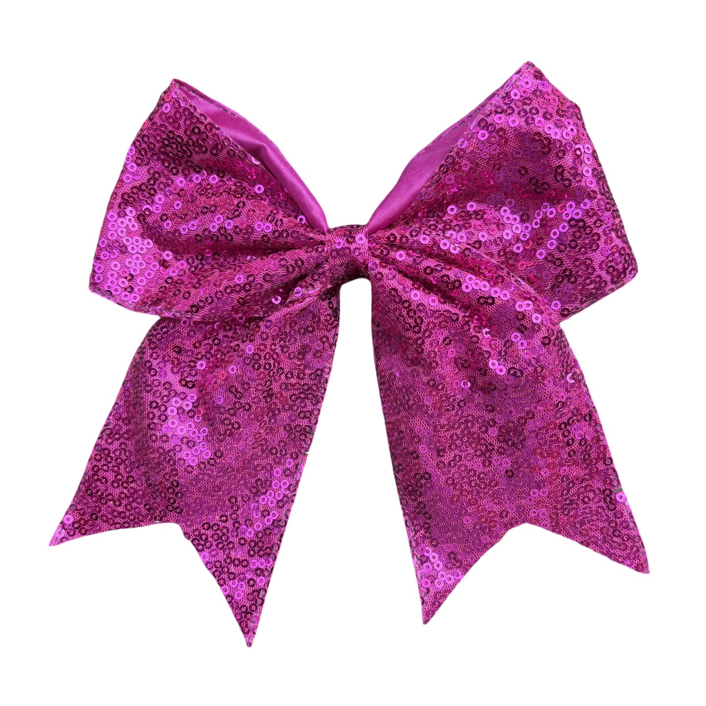 7 IN Rose pink Sequin Cheer Hair Bows Large Alligator Clip