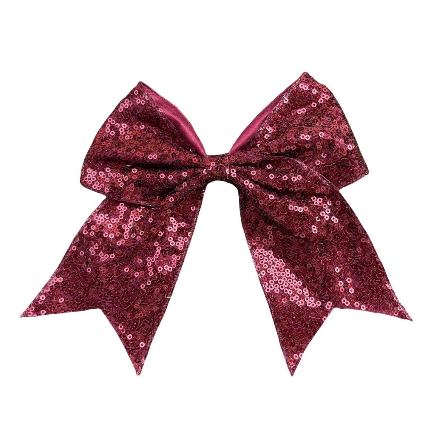 7 IN wine Sequin Cheer Hair Bows Large Alligator Clip