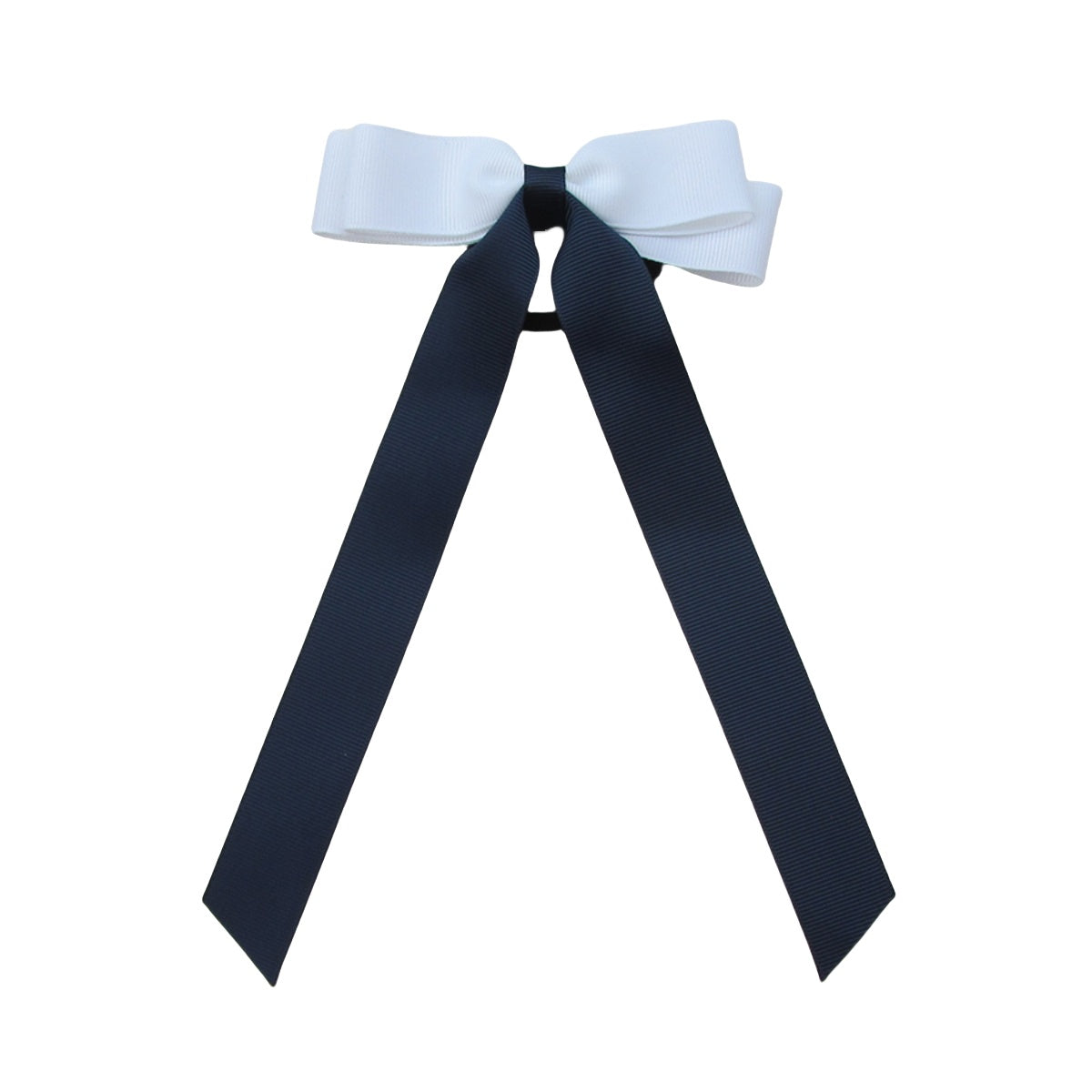 White and Navy Streamer Bows