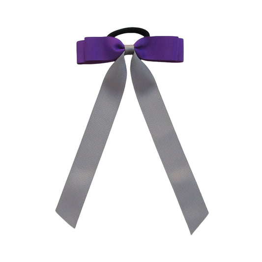 Purple and Silver Streamer Bows