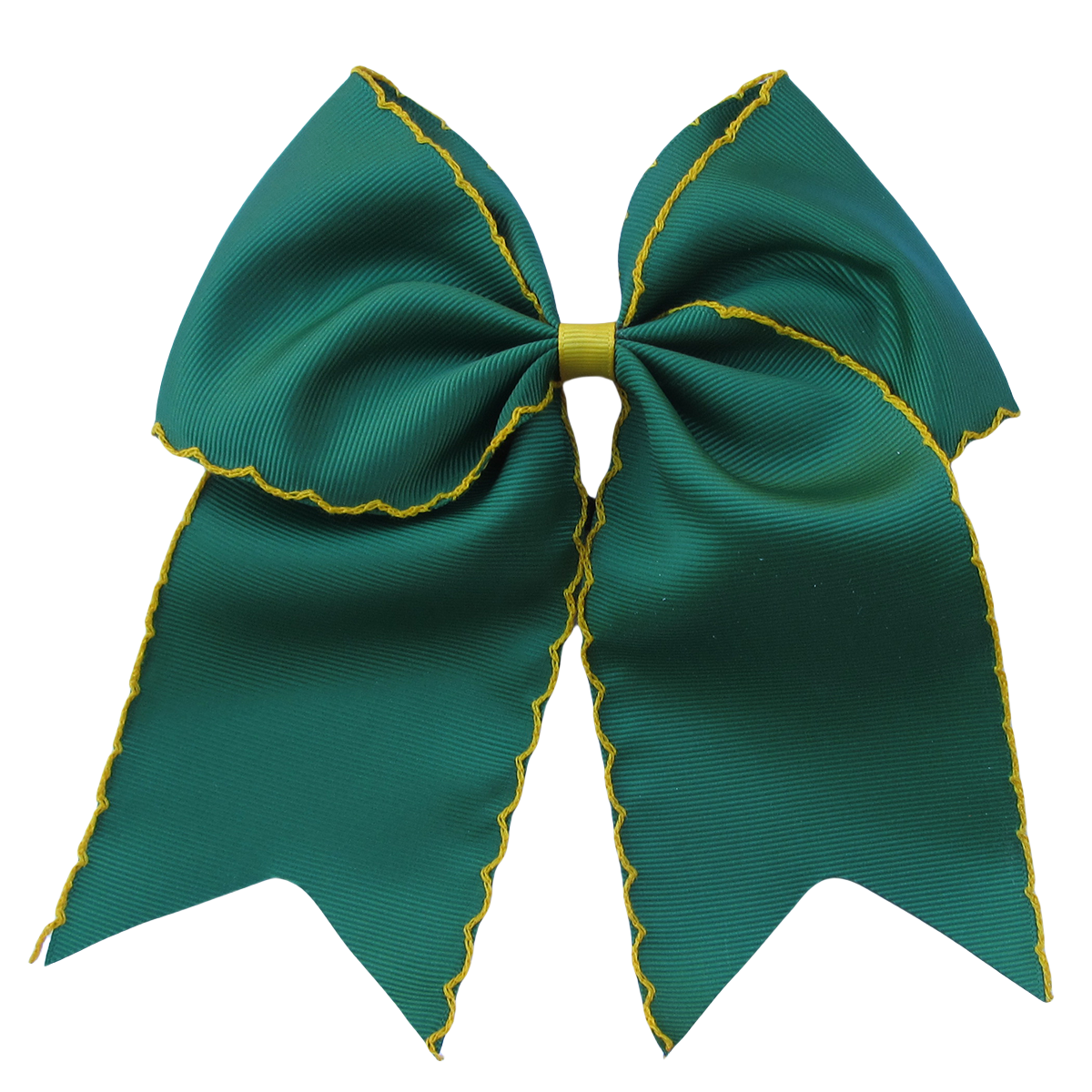 Forest Green and Maize Moonstitch Cheer Hair Bows