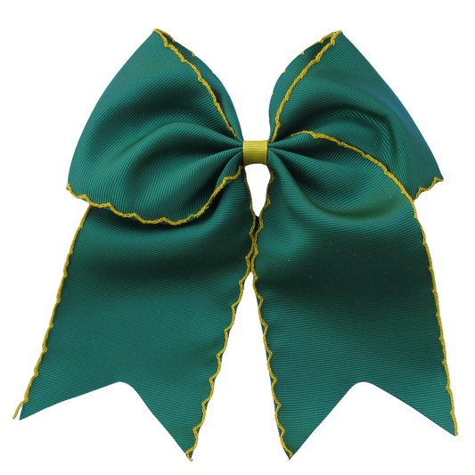 Forest Green and Maize Moonstitch Cheer Hair Bows