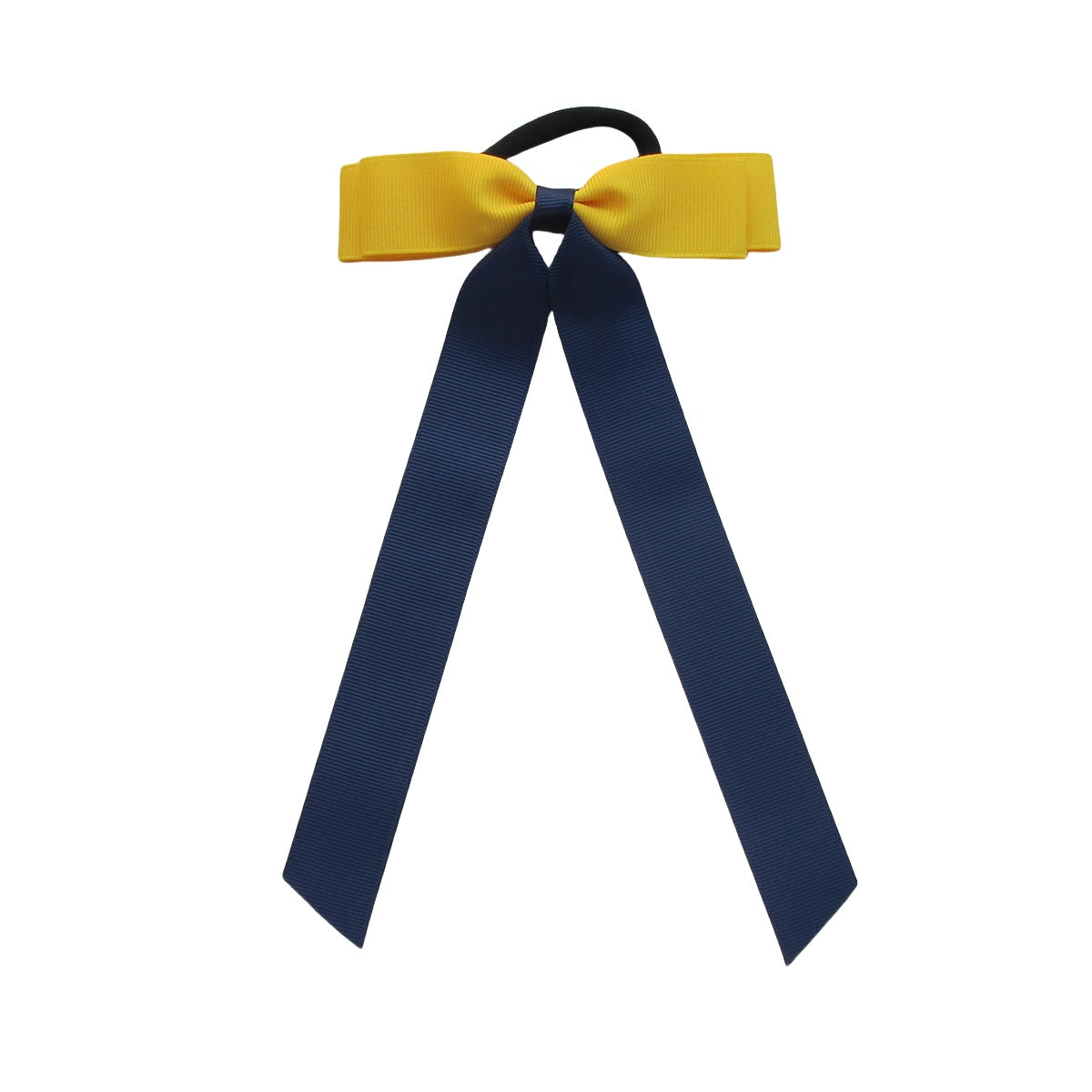 Maize and Navy Streamer Bows