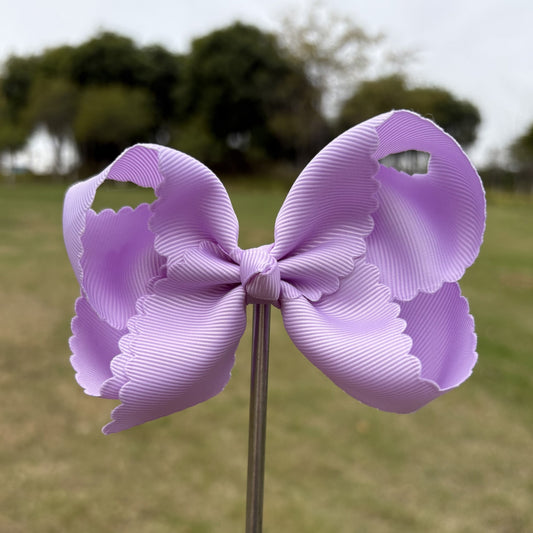 4 IN Lt.Orchid Scalloped Hair Bows