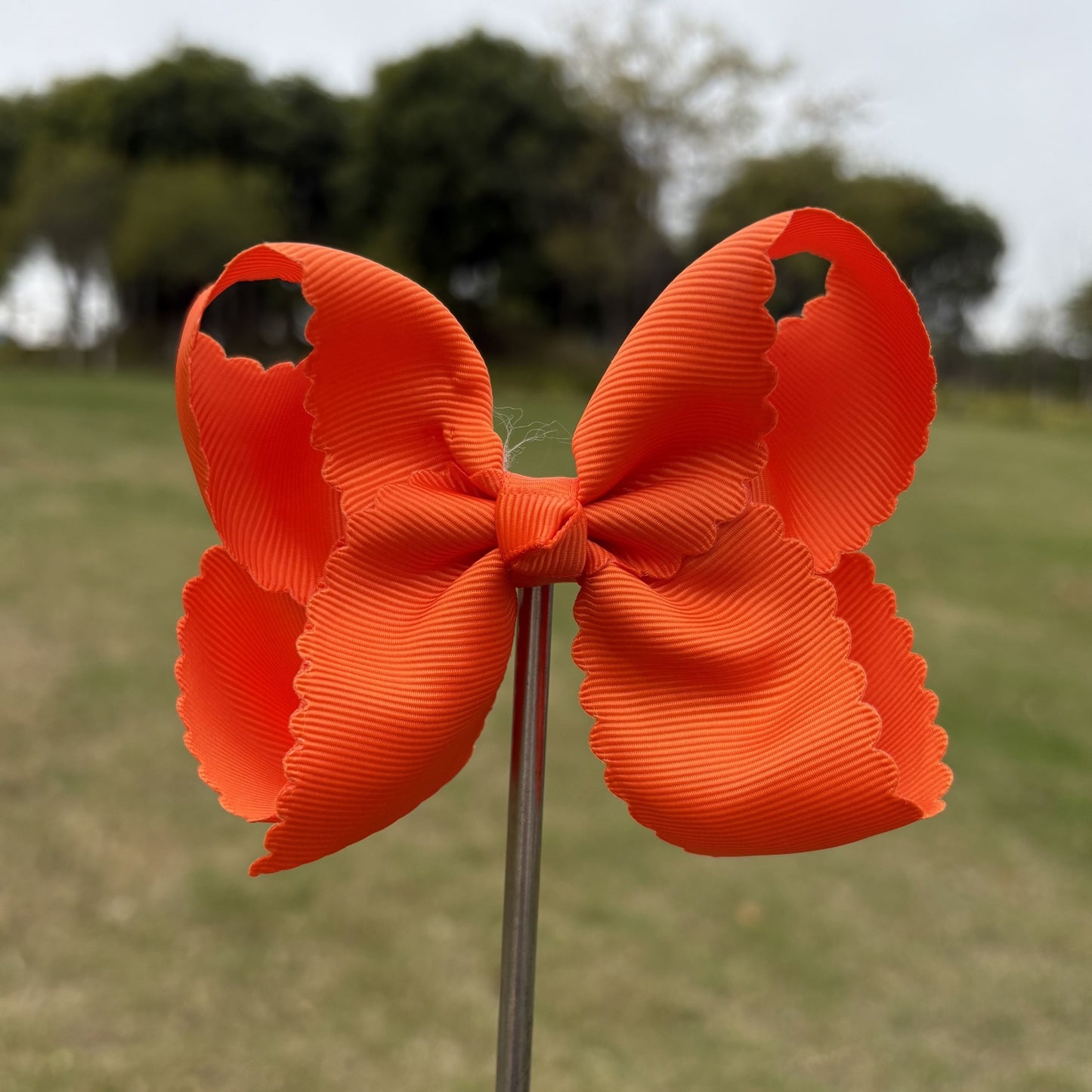 4 IN Torrid Orange Scalloped Hair Bows