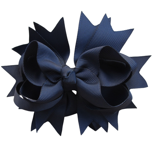5 IN Navy Boutique Hair Bows