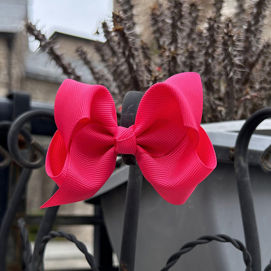 3 inch Shocking pink hair bow