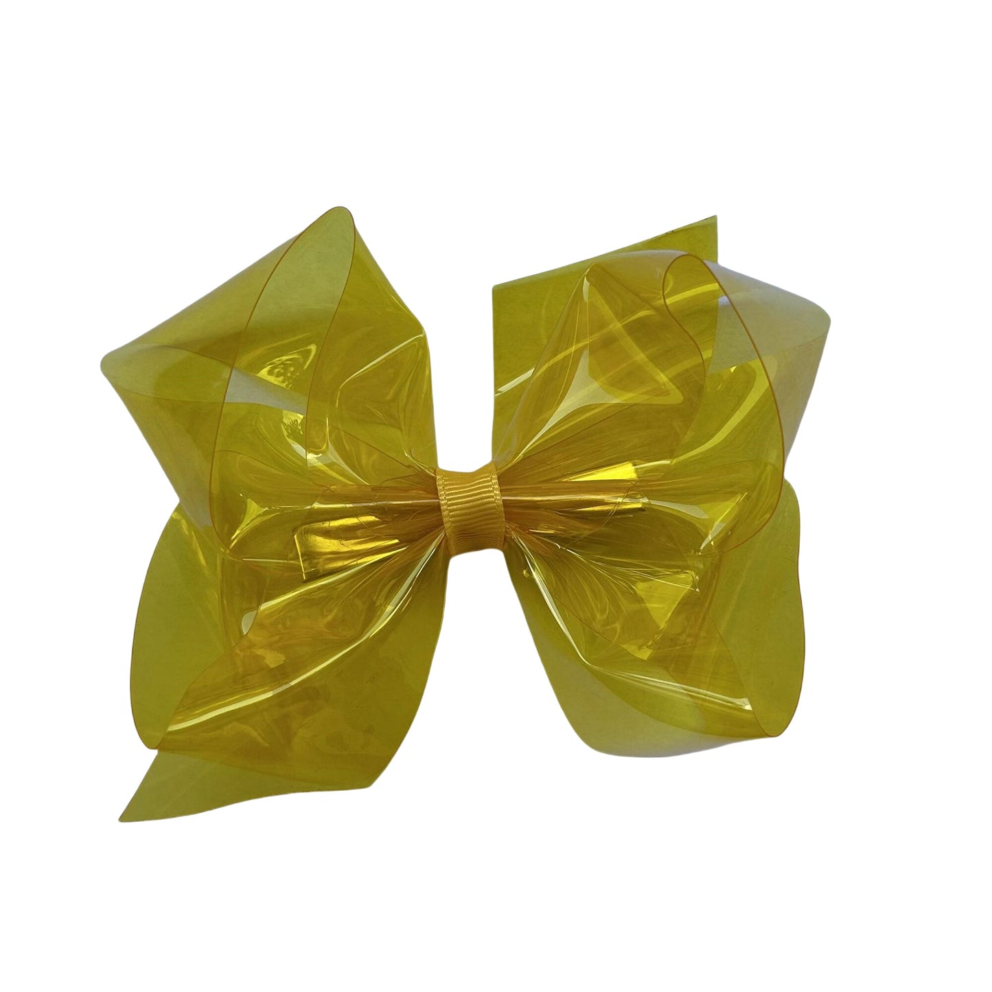 4.5 IN Yellow Plastic Hair Bows
