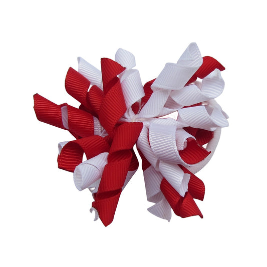Red-White Korker Hair Bows