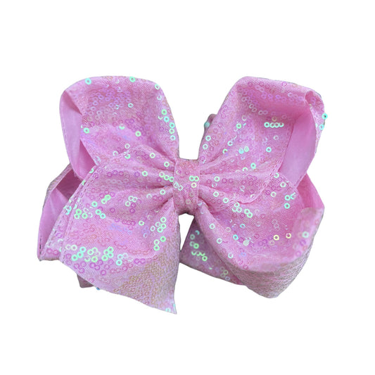 7 IN Light Pink Sequin Double Layer Boutique Hair Bows